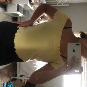 forever 21 off the shoulder crop top lettuce edge